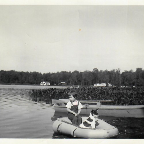 girl and dog canadohta lake